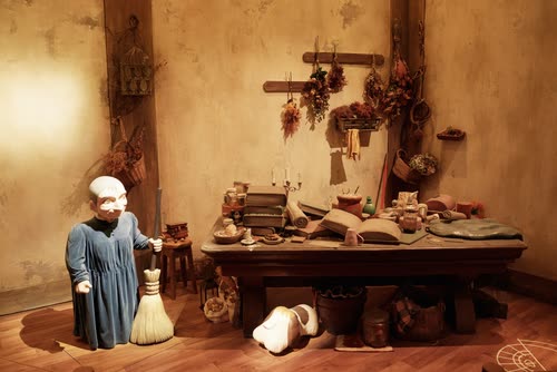 A recreated animator's workroom set from a Studio Ghibli exhibition, Singapore