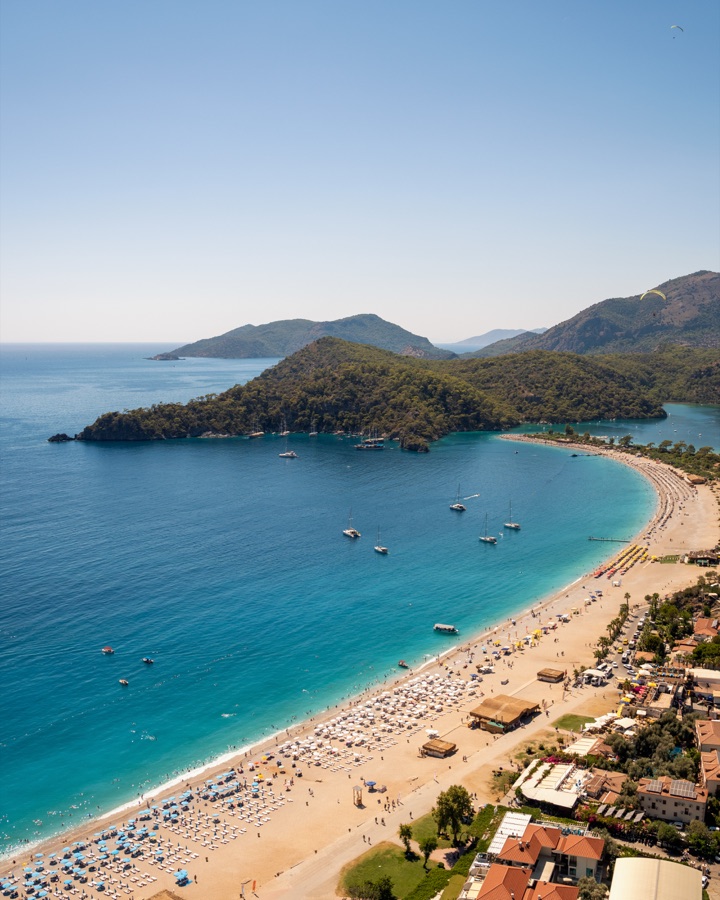 Aerial of a beach and headland